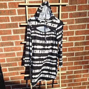 Tie-Dye Longline Dress Hoodie XL